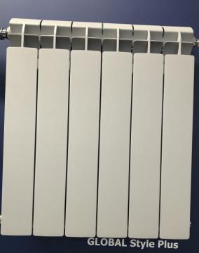 Global STYLE PLUS 500 10 секции радиатор биметаллический боковое подключение (цвет cod.08 grigio argento opaco metallizzato 2676 (серый)